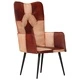 Wingback стол, кафяв, естествена кожа