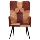 Wingback стол, кафяв, естествена кожа