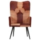 Wingback стол, кафяв, естествена кожа