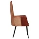 Wingback стол, кафяв, естествена кожа
