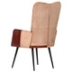 Wingback стол, кафяв, естествена кожа