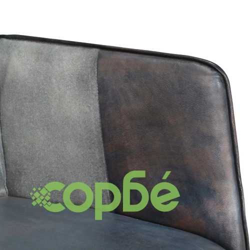 Wingback стол, сив, естествена кожа ➤ топ цена ➤ sorbe.bg