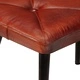 Wingback стол с табуретка, кафяв, естествена кожа