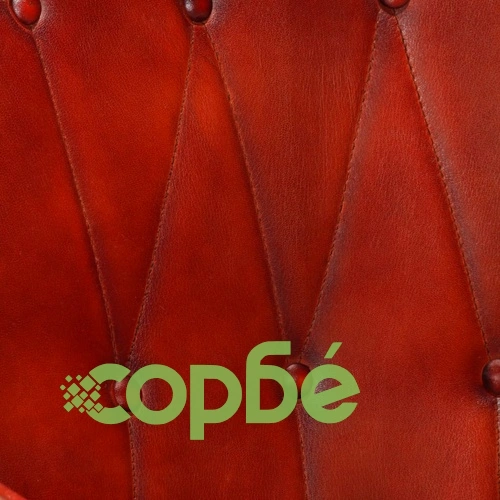 Wingback стол с табуретка, кафяв, естествена кожа ➤ топ цена ➤ sorbe.bg