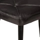 Wingback стол с табуретка, черен, естествена кожа