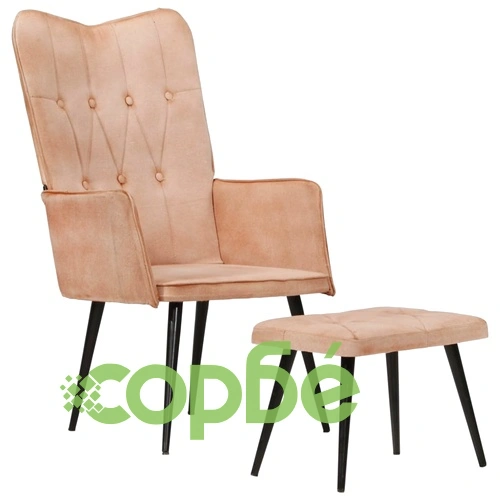 Wingback стол с табуретка, кремав, канава ➤ топ цена ➤ sorbe.bg