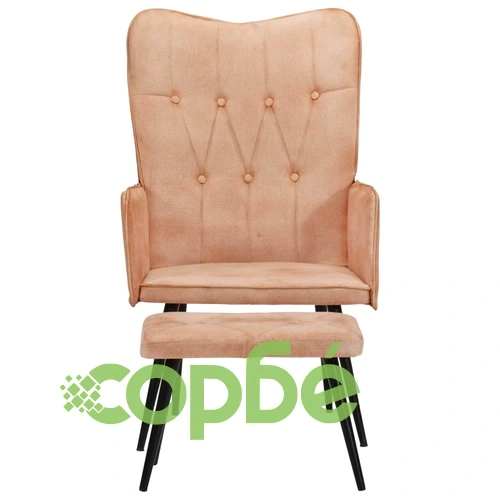Wingback стол с табуретка, кремав, канава ➤ топ цена ➤ sorbe.bg