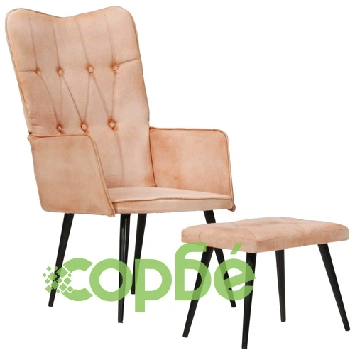 Wingback стол с табуретка, кремав, канава ➤ топ цена ➤ sorbe.bg