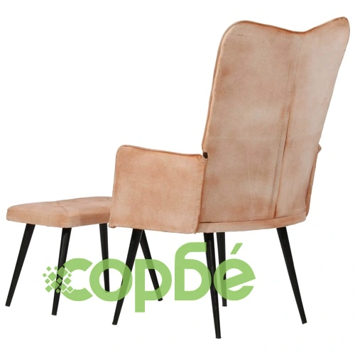 Wingback стол с табуретка, кремав, канава ➤ топ цена ➤ sorbe.bg
