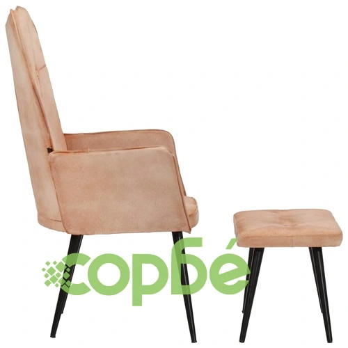 Wingback стол с табуретка, кремав, канава ➤ топ цена ➤ sorbe.bg