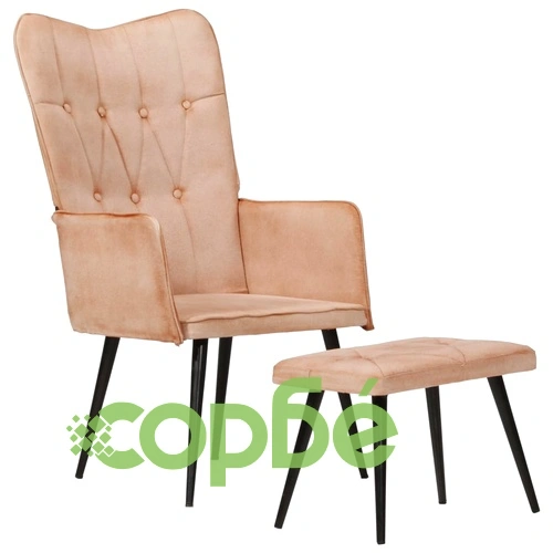 Wingback стол с табуретка, кремав, канава ➤ топ цена ➤ sorbe.bg