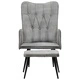 Wingback стол с табуретка, сив, винтидж, канава