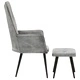 Wingback стол с табуретка, сив, винтидж, канава