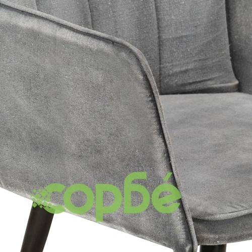 Wingback стол с табуретка, сив, винтидж, канава ➤ топ цена ➤ sorbe.bg