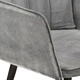 Wingback стол с табуретка, сив, винтидж, канава