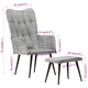 Wingback стол с табуретка, сив, винтидж, канава