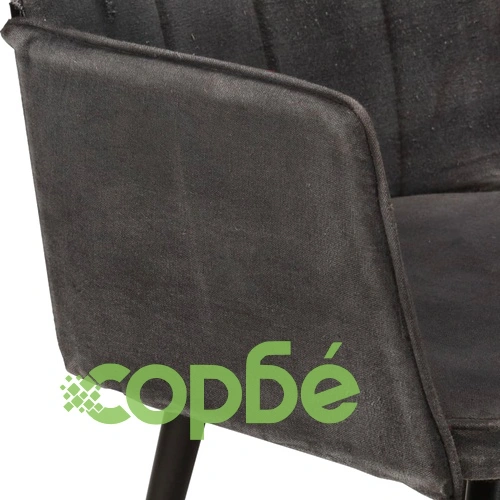 Wingback стол с табуретка, черен, винтидж, канава ➤ топ цена ➤ sorbe.bg