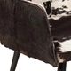Wingback стол с табуретка, черен, естествена кожа