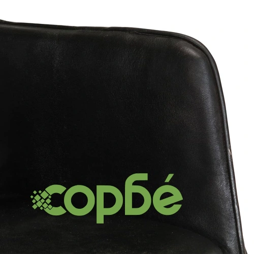 Люлеещ стол, черен, естествена кожа ➤ топ цена ➤ sorbe.bg