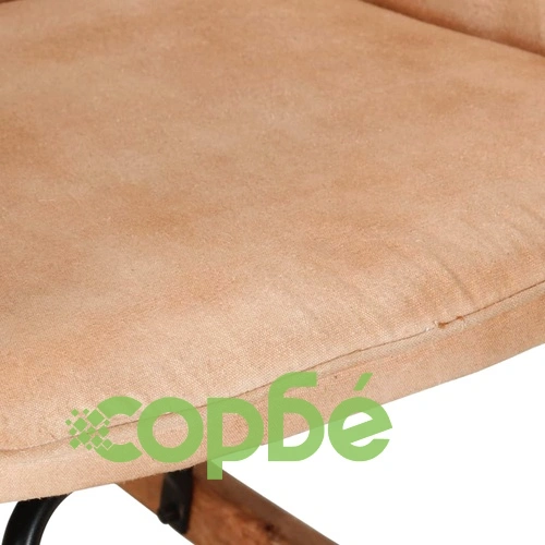 Люлеещ се стол с табуретка кремав винтидж платно ➤ топ цена ➤ sorbe.bg