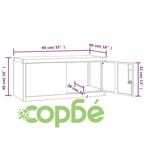 Шкаф за папки антрацит 90x40x40 см стомана ➤ топ цена ➤ sorbe.bg