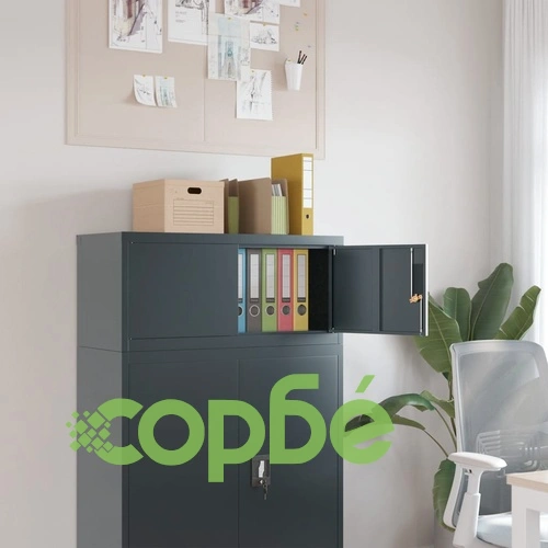 Шкаф за папки антрацит 90x40x40 см стомана ➤ топ цена ➤ sorbe.bg