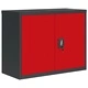 Шкаф за папки антрацит и червено 90x40x70 см стомана