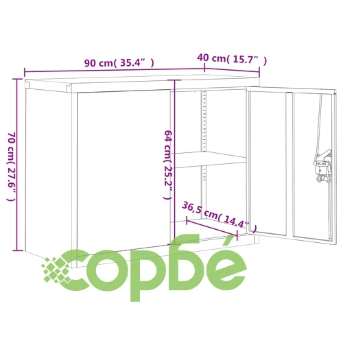 Шкаф за папки антрацит и червено 90x40x70 см стомана ➤ топ цена ➤ sorbe.bg