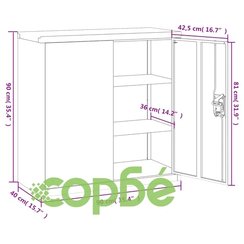 Шкаф за папки черен 90x40x90 см стомана ➤ топ цена ➤ sorbe.bg