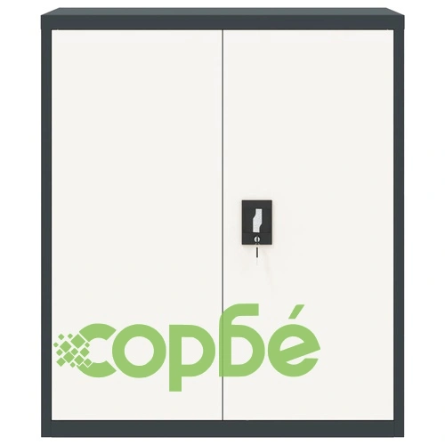 Шкаф за папки антрацит и бяло 90x40x105 см стомана ➤ топ цена ➤ sorbe.bg