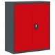 Шкаф за папки антрацит и червено 90x40x105 см стомана