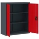 Шкаф за папки антрацит и червено 90x40x105 см стомана