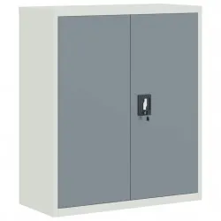 Шкаф за папки светлосиво и тъмносиво 90x40x105 см стомана