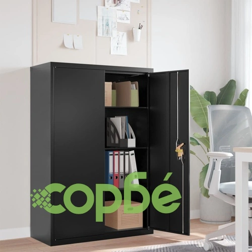 Шкаф за папки черен 90x40x140 см стомана ➤ топ цена ➤ sorbe.bg