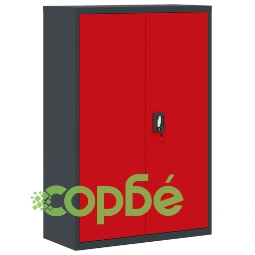 Шкаф за папки антрацит и червено 90x40x140 см стомана ➤ топ цена ➤ sorbe.bg