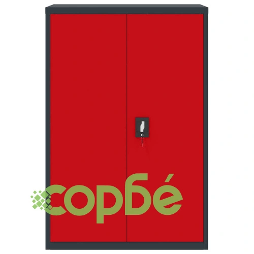 Шкаф за папки антрацит и червено 90x40x140 см стомана ➤ топ цена ➤ sorbe.bg