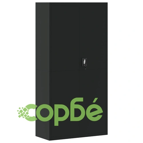 Шкаф за папки черен 90x40x180 см стомана ➤ топ цена ➤ sorbe.bg