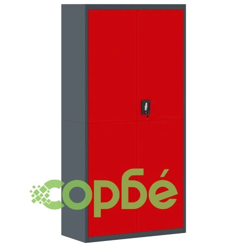 Шкаф за папки антрацит и червено 90x40x180 см стомана ➤ топ цена ➤ sorbe.bg