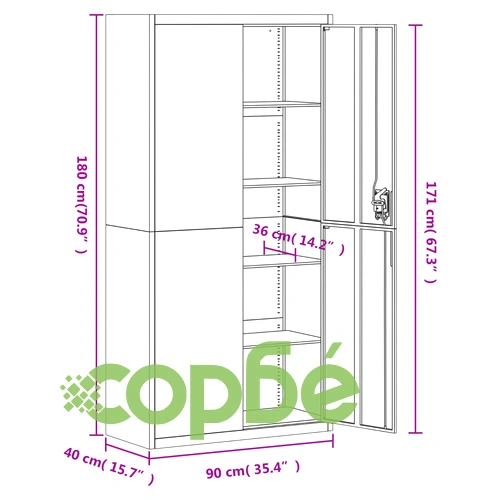 Шкаф за папки антрацит и червено 90x40x180 см стомана ➤ топ цена ➤ sorbe.bg