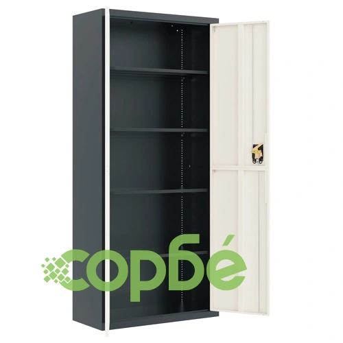 Шкаф за папки антрацит и бяло 90x40x200 см стомана ➤ топ цена ➤ sorbe.bg