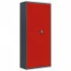 Шкаф за папки антрацит и червено 90x40x200 см стомана
