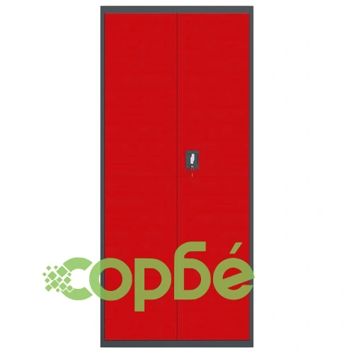 Шкаф за папки антрацит и червено 90x40x200 см стомана ➤ топ цена ➤ sorbe.bg