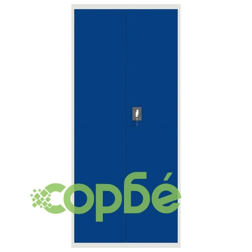 Шкаф за папки светлосиво и синьо 90x40x240 см стомана ➤ топ цена ➤ sorbe.bg