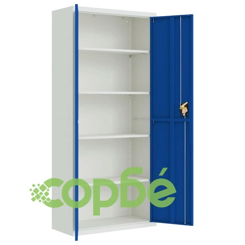 Шкаф за папки светлосиво и синьо 90x40x240 см стомана ➤ топ цена ➤ sorbe.bg