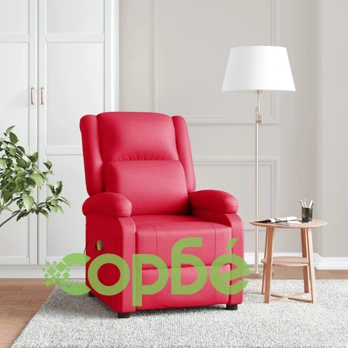 Масажен стол, червен, изкуствена кожа ➤ топ цена ➤ sorbe.bg