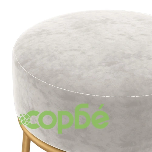 Кръгъл хокер, светлосив, кадифе ➤ топ цена ➤ sorbe.bg