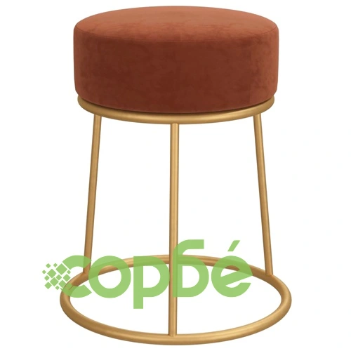 Кръгъл хокер, кафяв, кадифе ➤ топ цена ➤ sorbe.bg