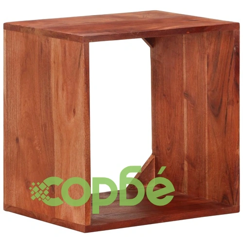 Стенен рафт, 40x30x40 см, акациево дърво масив ➤ топ цена ➤ sorbe.bg