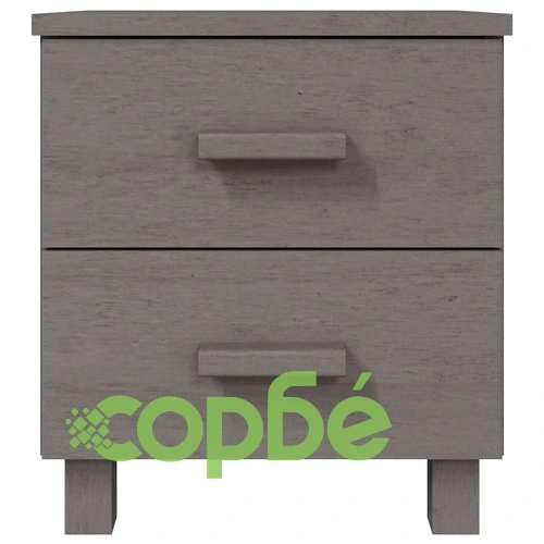 Нощни шкафчета HAMAR 2 бр светлосиви 40x35x44,5 см бор масив ➤ топ цена ➤ sorbe.bg