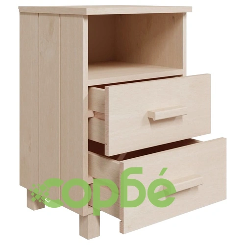 Нощни шкафчета HAMAR 2 бр меденокафяви 40x35x62 см бор масив ➤ топ цена ➤ sorbe.bg